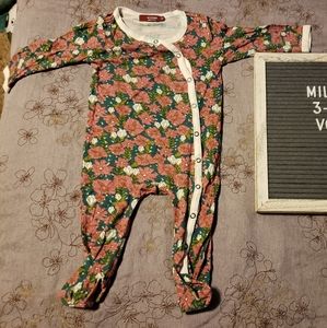 Milkbarn snap footed romper